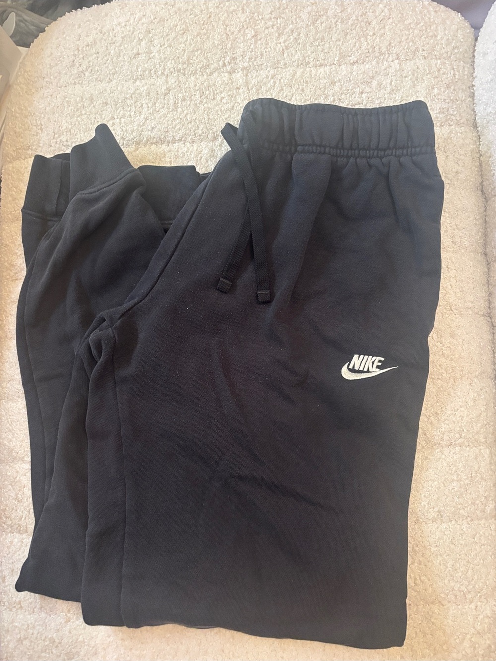 Nike Black Women’s Fleece Joggers with White Swoosh